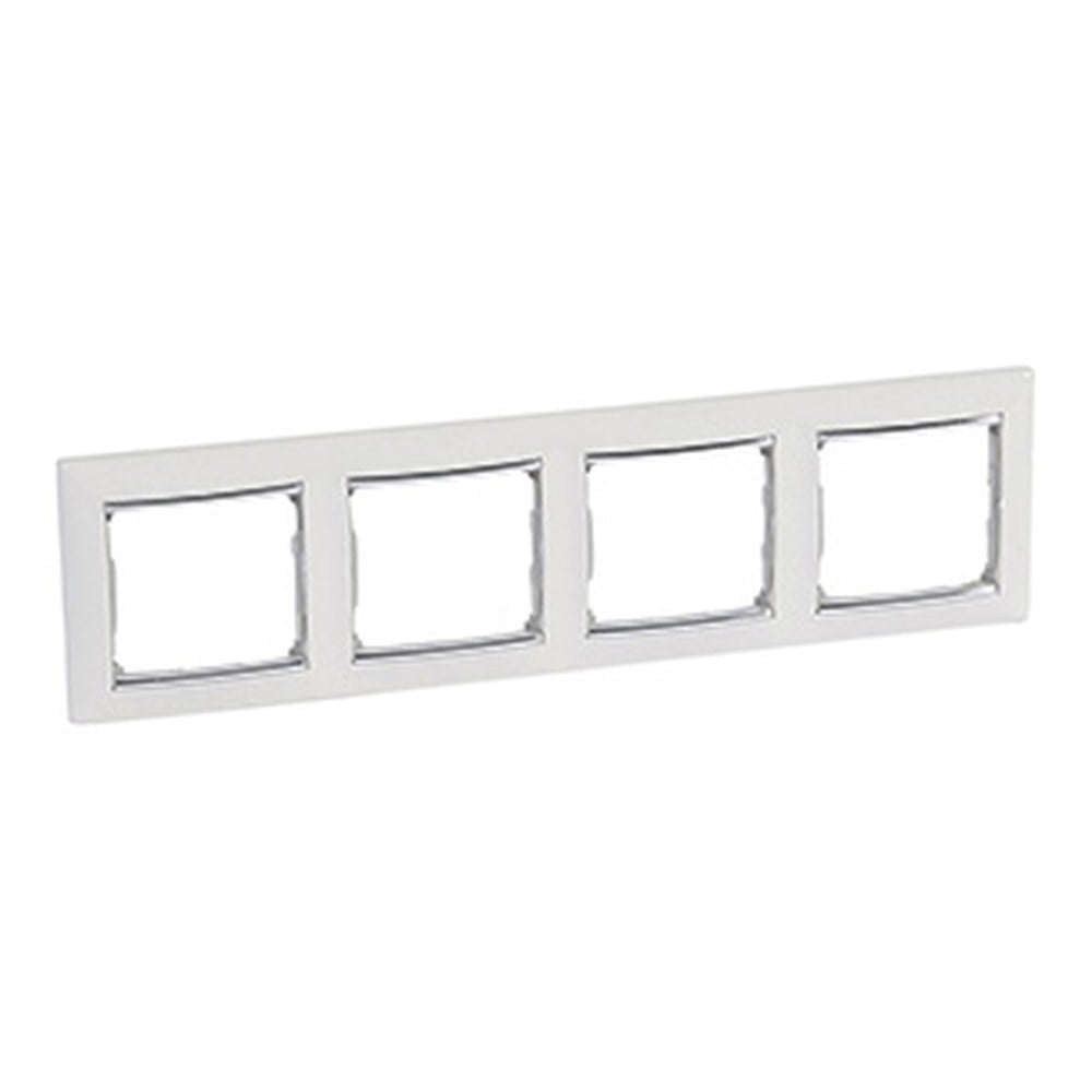 LEGRAND 770494Legrand Çerçeveler - Dörtlü - Beyaz / Gümüş bantlıLegrand Çerçeveler - Dörtlü - Beyaz - Gümüş bantlı{ubercoelektromarket}