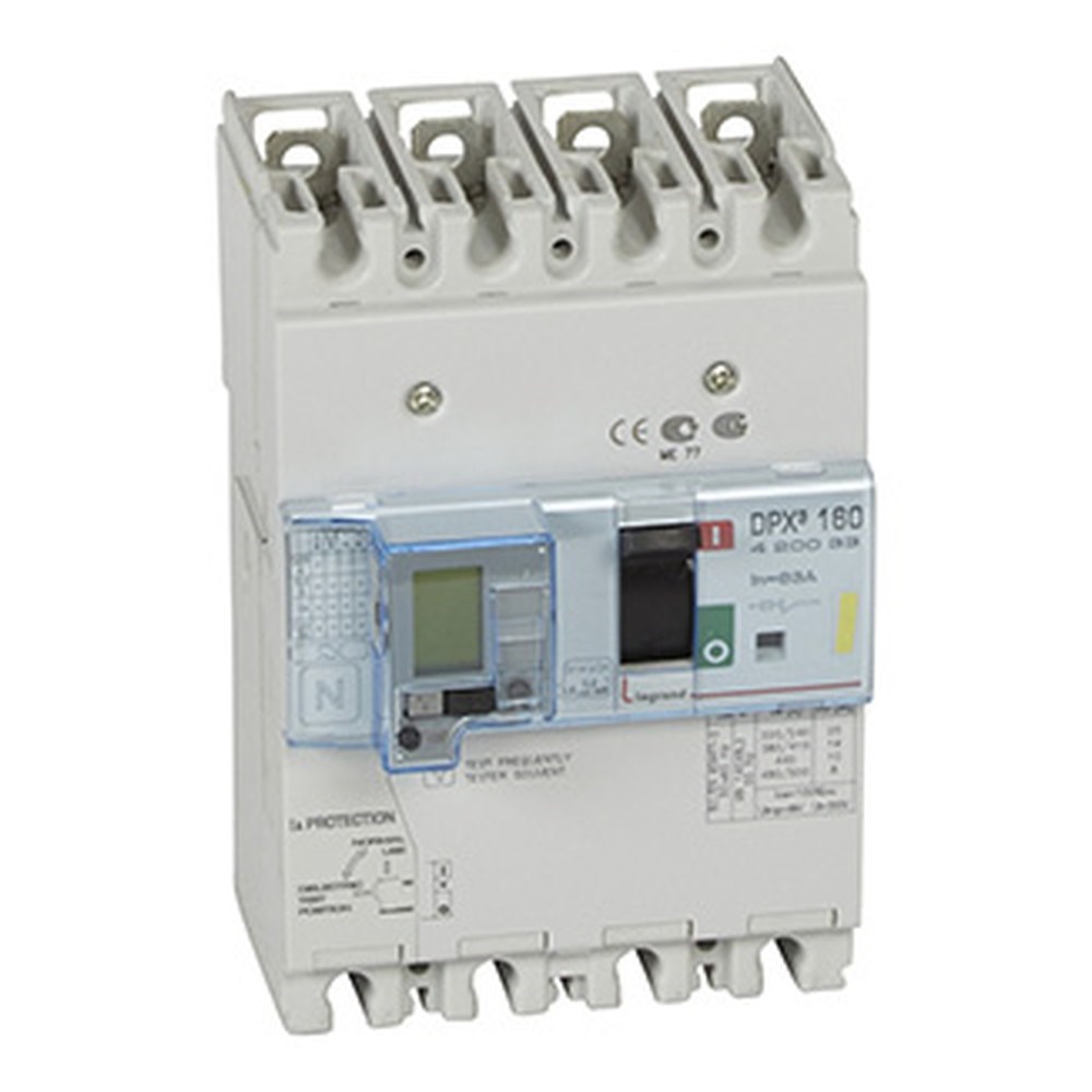 LEGRAND 420033Legrand DPX3 160 Kompakt Şalter - Termik manyetik - 4 kutup - Entegre kaçak akım modüllü - Icu(kA) 16 - In(A) 63Legrand DPX3 160 Kompakt Şalter - Termik manyetik - 4 kutup{ubercoelektromarket}