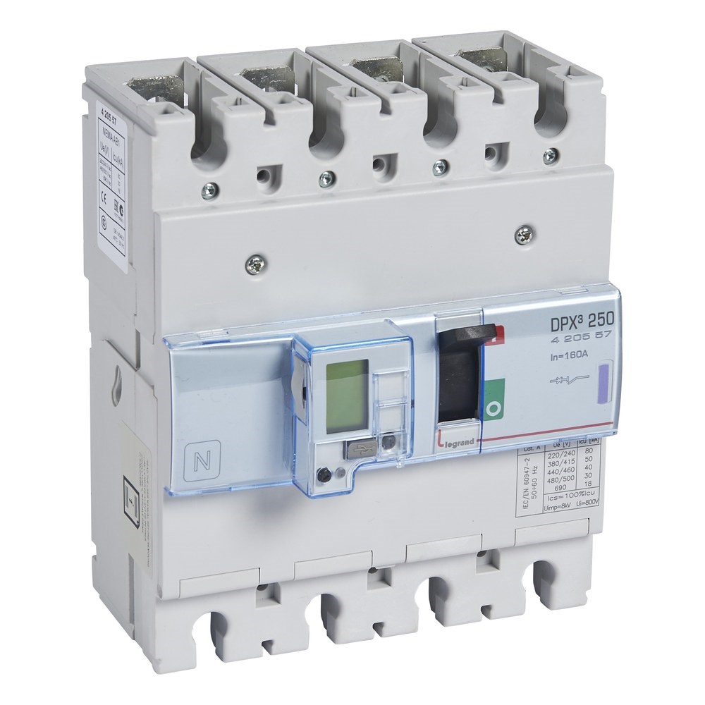 LEGRAND 420557Legrand DPX3 250 Kompakt Şalter - Elektronik (toprak hatasına karşı koruma) - 4 kutup - Icu(kA) 50 - In(A) 160Legrand DPX3 250 Kompakt Şalter - Elektronik (toprak{ubercoelektromarket}