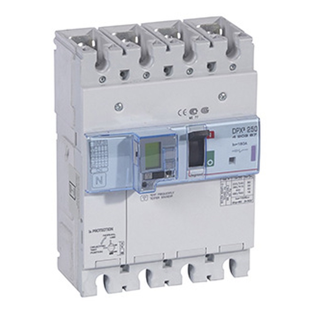 LEGRAND 420387Legrand DPX3 250 Kompakt Şalter - Elektronik korumalı - 4 kutup - Entegre kaçak akım modüllü - Icu(kA) 50 - In(A) 160Legrand DPX3 250 Kompakt Şalter - Elektronik korumalı - 4{ubercoelektromarket}