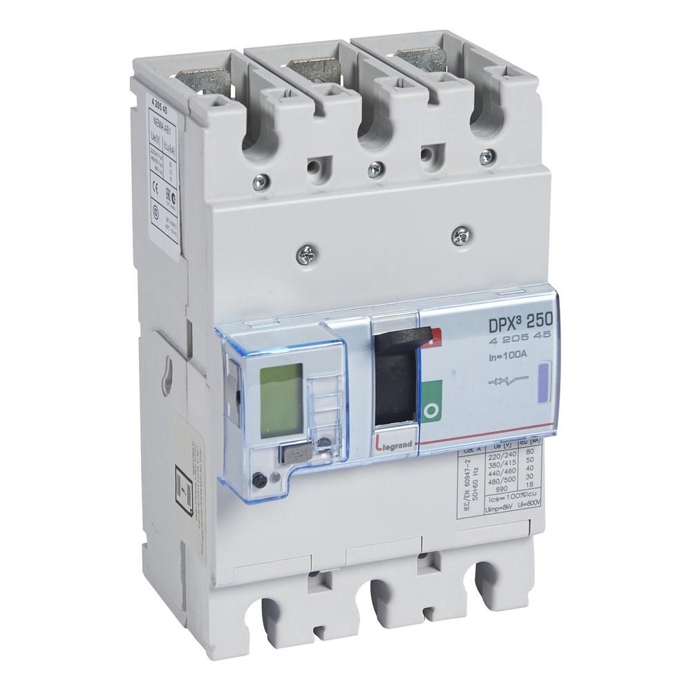 LEGRAND 420545Legrand DPX3 250 Kompakt Şalter - Elektronik (toprak hatasına karşı koruma) - 3 kutup - Icu(kA) 50 - In(A) 100Legrand DPX3 250 Kompakt Şalter - Elektronik (toprak{ubercoelektromarket}