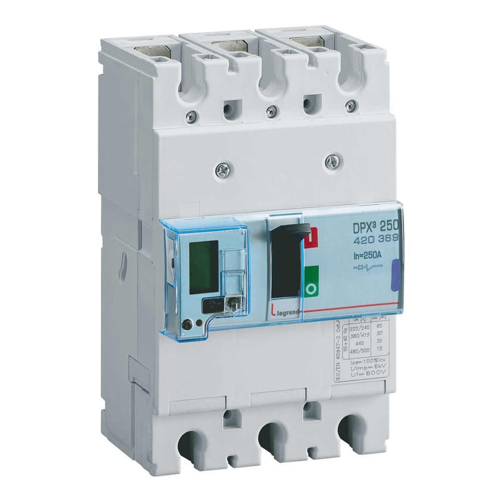 LEGRAND 420549Legrand DPX3 250 Kompakt Şalter - Elektronik (toprak hatasına karşı koruma) - 3 kutup - Icu(kA) 50 - In(A) 250Legrand DPX3 250 Kompakt Şalter - Elektronik (toprak{ubercoelektromarket}