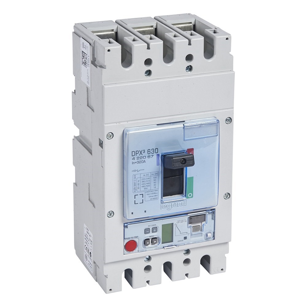 LEGRAND 422067Legrand DPX3 630 Kompakt Şalter - Elektronik S2 Versiyon - 3 kutup - Icu(kA) 50 - In(A) 320Legrand DPX3 630 Kompakt Şalter - Elektronik S2 Versiyon - 3{ubercoelektromarket}