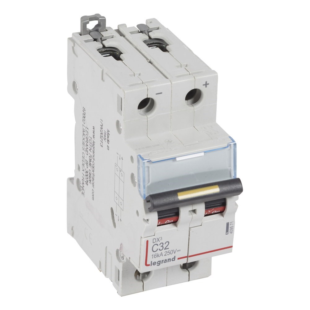 LEGRAND 409573Legrand DX3 DC Otomatik Sigortalar - C tipi - 2 kutup korumalı - Çalışma gerilimi 12V-500V DC - In(A) 50Legrand DX3 DC Otomatik Sigortalar - C tipi - 2 kutup{ubercoelektromarket}