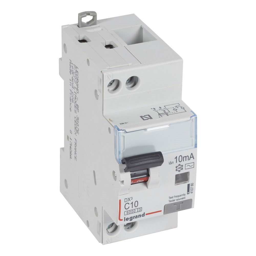 LEGRAND 410780Legrand DX3 Kaçak Akım Korumalı Otomatik Sigorta - AC tipi - C Tipi - Hassasiyet 10 mA - 1 kutup + nötr - In(A) 10Legrand DX3 Kaçak Akım Korumalı Otomatik Sigorta - AC tipi{ubercoelektromarket}