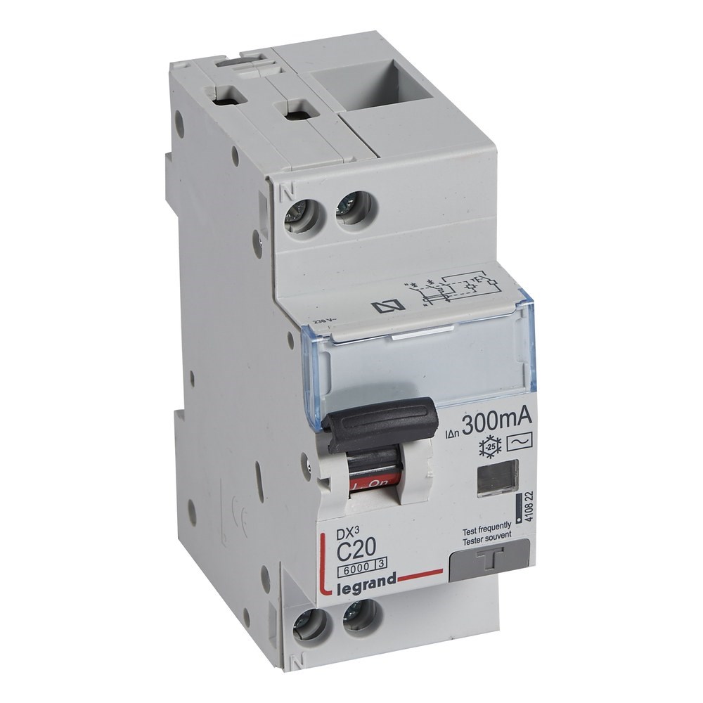 LEGRAND 410822Legrand DX3 Kaçak Akım Korumalı Otomatik Sigorta - AC tipi - C Tipi - Hassasiyet 300 mA - 1 kutup + nötr - In(A) 20Legrand DX3 Kaçak Akım Korumalı Otomatik Sigorta - AC tipi{ubercoelektromarket}