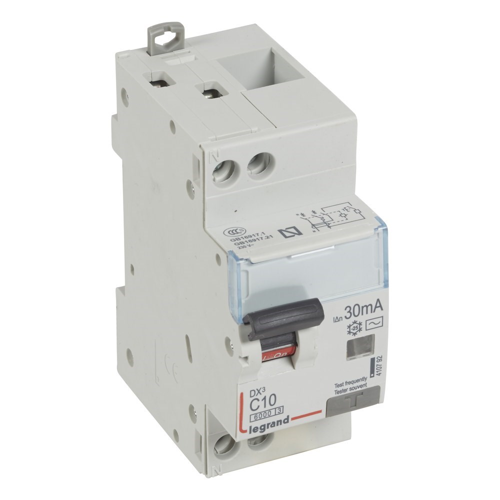 LEGRAND 410792Legrand DX3 Kaçak Akım Korumalı Otomatik Sigorta - AC tipi - C Tipi - Hassasiyet 30 mA - 1 kutup + nötr - In(A) 10Legrand DX3 Kaçak Akım Korumalı Otomatik Sigorta - AC tipi{ubercoelektromarket}