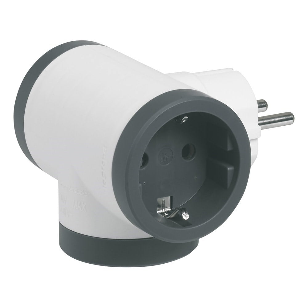 LEGRAND 694520Legrand ÇOKLU FİŞ/PRİZLER, 16 A, 3 X 2P+E YANDAN ÇIKIŞLI, BEYAZ/KOYU GRİLegrand FİŞ - 3lü yandan çıkışlı priz - 16A - Beyaz-Koyu{ubercoelektromarket}