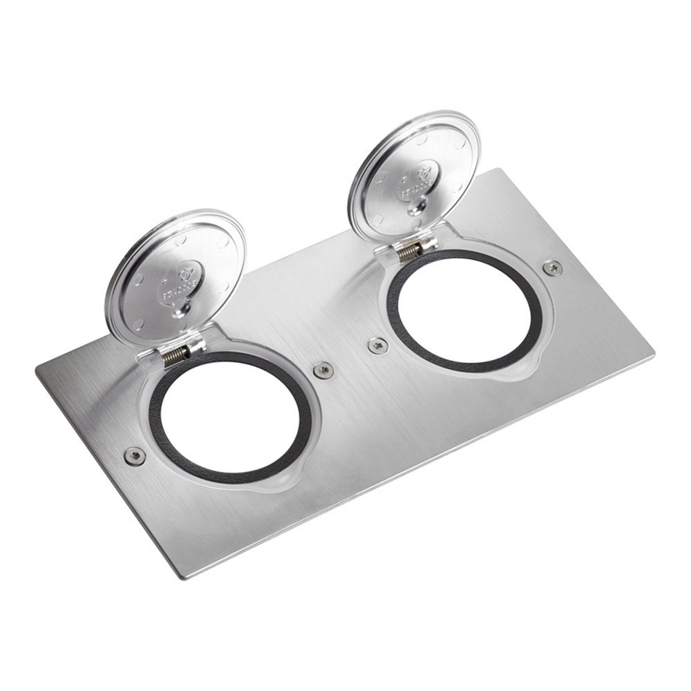 LEGRAND 089702Legrand Paslanmaz çelik IP44 IK08 korumalı donatılabilir ikili dikdörtgen döşeme priziLegrand İkili, dikdörtgen{ubercoelektromarket}