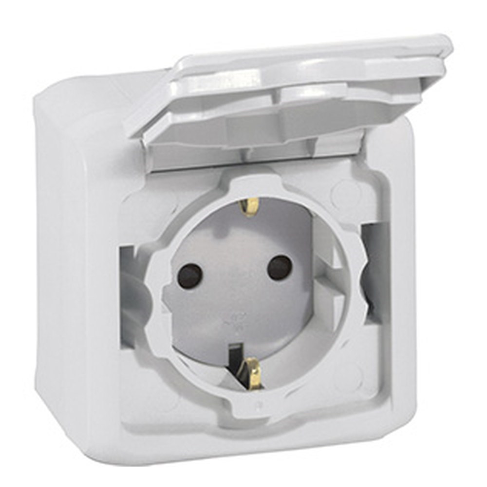 LEGRAND 782393Legrand Forix IP44 serisi sıva üstü çocuk korumalı 16A gri tekli prizLegrand Kapaklı çocuk korumalı topraklı priz - Gri{ubercoelektromarket}