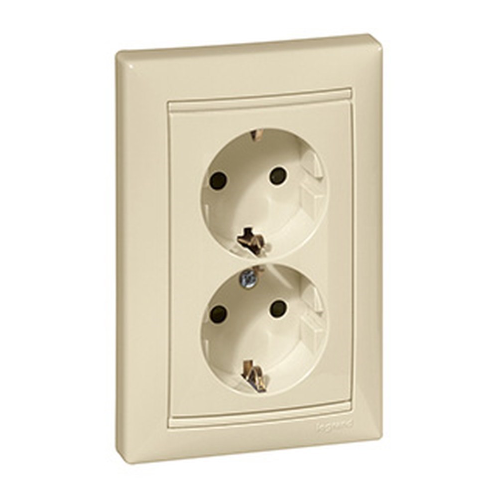 LEGRAND 774371Legrand Prizler - 2'li çocuk korumalı topraklı priz (komple ürün) - BejLegrand Prizler - 2li çocuk korumalı topraklı priz (komple{ubercoelektromarket}