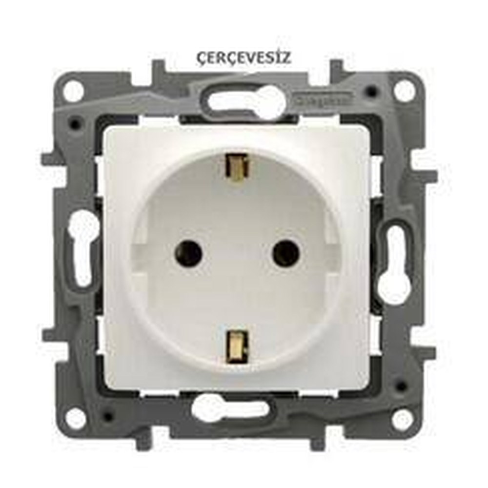 LEGRAND 767115Legrand Salbei serisi beyaz Çocuk korumalı Topraklı priz 230V 16ALegrand Prizler - Çocuk korumalı topraklı priz - Beyaz{ubercoelektromarket}