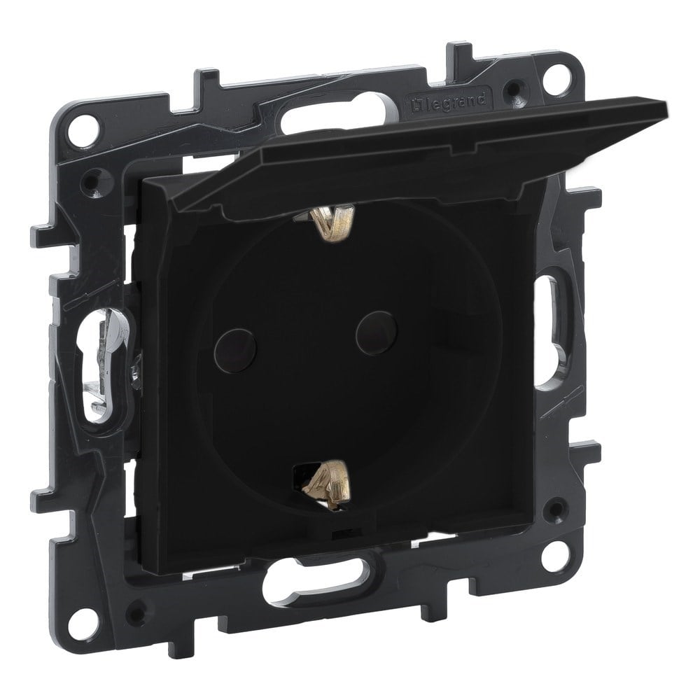 LEGRAND 768618Legrand Prizler - Kapaklı topraklı priz - SiyahLegrand Prizler - Kapaklı topraklı priz - Siyah{ubercoelektromarket}