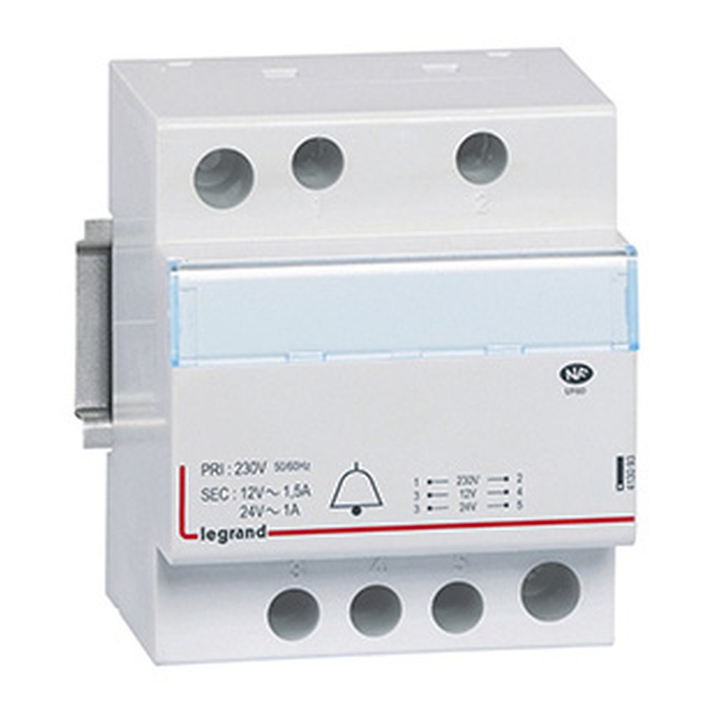 LEGRAND 413093Legrand Raya montaj Etiketli zil trafosu 230/24V-12V AC 2modül Güç 24-18VALegrand Raya montaj Etiketli zil trafosu 230-24V-12V AC{ubercoelektromarket}