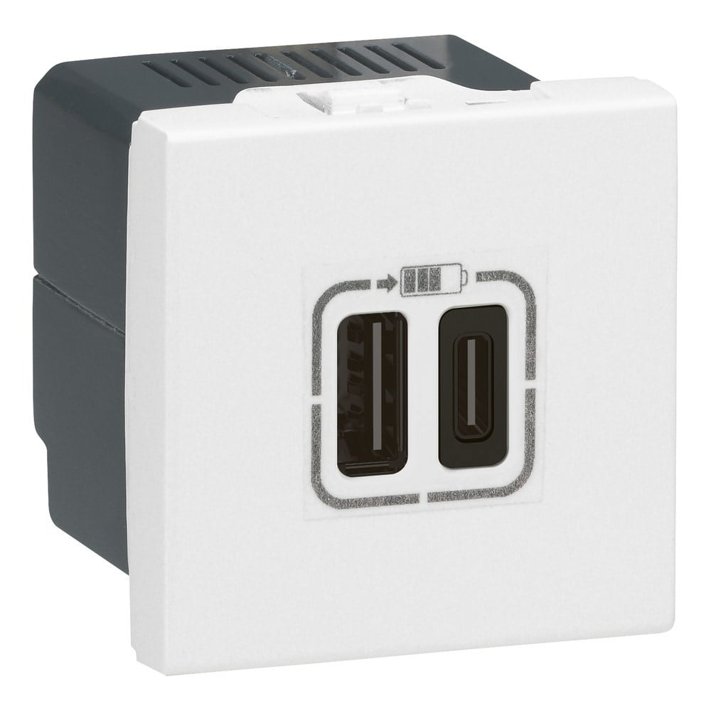 LEGRAND 077592Legrand Sistem Armada - İkili USB Priz, Telefon şarjı için, 5V, 3A, A+C Tipi - BeyazLegrand Sistem Armada - İkili USB Priz, Telefon şarjı için{ubercoelektromarket}