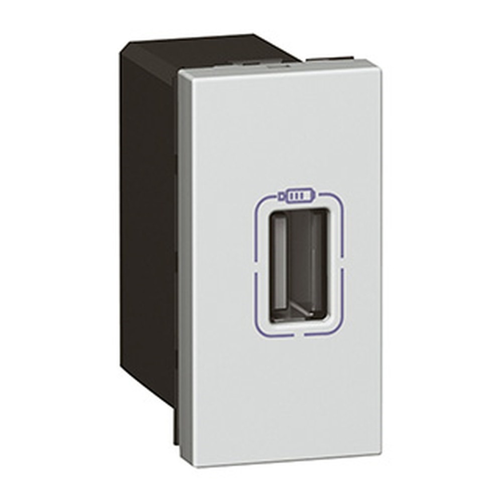 LEGRAND 079391Legrand Sistem Armada - Tekli USB prizi, telefon şarjı için, 5V, 1,1A, A Tipi - AlüminyumLegrand Sistem Armada - Tekli USB prizi, telefon şarjı{ubercoelektromarket}