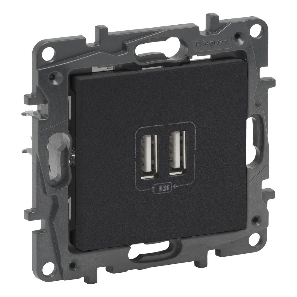 LEGRAND 768394Legrand USB Şarj Prizi - İkili USB şarj prizi, 2400mA - FümeLegrand USB Şarj Prizi - İkili USB şarj prizi, 2400mA - Füme{ubercoelektromarket}