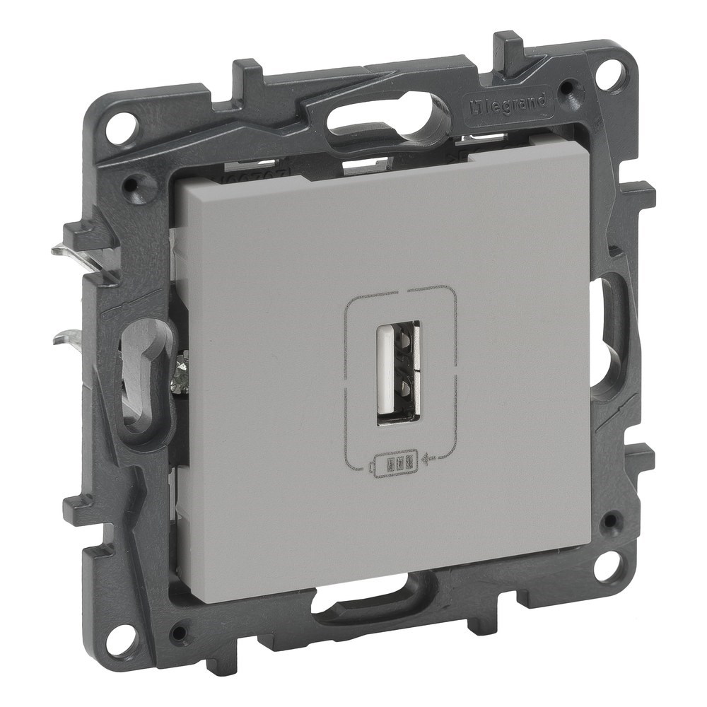 LEGRAND 768297Legrand USB Şarj Prizi - Tekli USB şarj prizi, 1100mA - AlüminyumLegrand USB Şarj Prizi - Tekli USB şarj prizi, 1100mA{ubercoelektromarket}