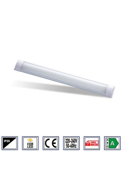 Noas YL98-6000 20W Ip20 60cm 6500K Beyaz Yatay Led Bant Armatür