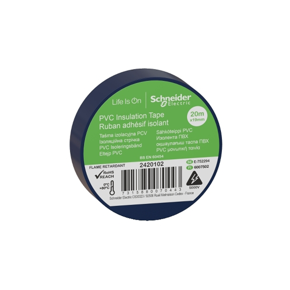 Schneider 2420102 19mmx20m Mavi İzole Elektrik Bandı
