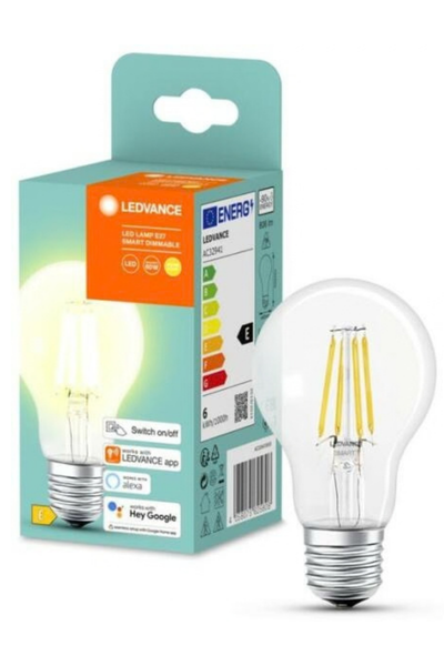 4058075625808LEDVANCE 6W/2700K E27 CLA60 DİMMABLE FİLAMANLI KLASİK LAMBA SMART+ BT CLASSİC FİLAMENT PROMO{ubercoelektromarket}