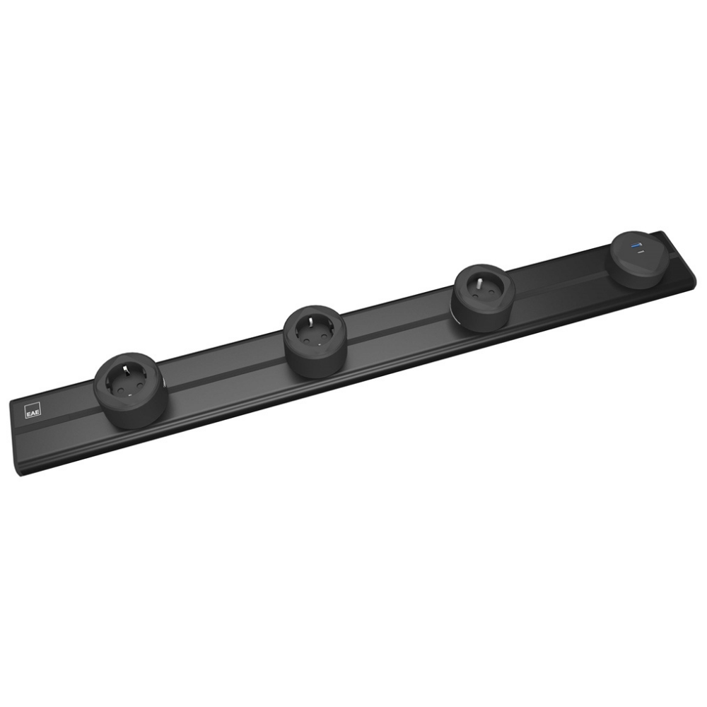 1074867EAE E-Flux Raylı Priz, 3 Şebeke, 1 USB Type A+C 20W Gri (EFG750){ubercoelektromarket}