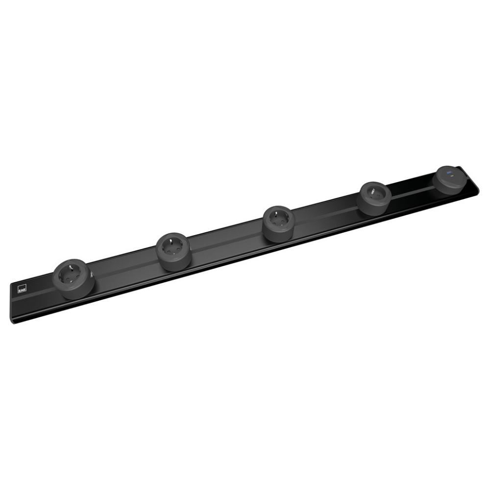 1074868EAE E-Flux Raylı Priz, 4 Şebeke, 1 USB Type A+C 20W Siyah (EFS1000){ubercoelektromarket}