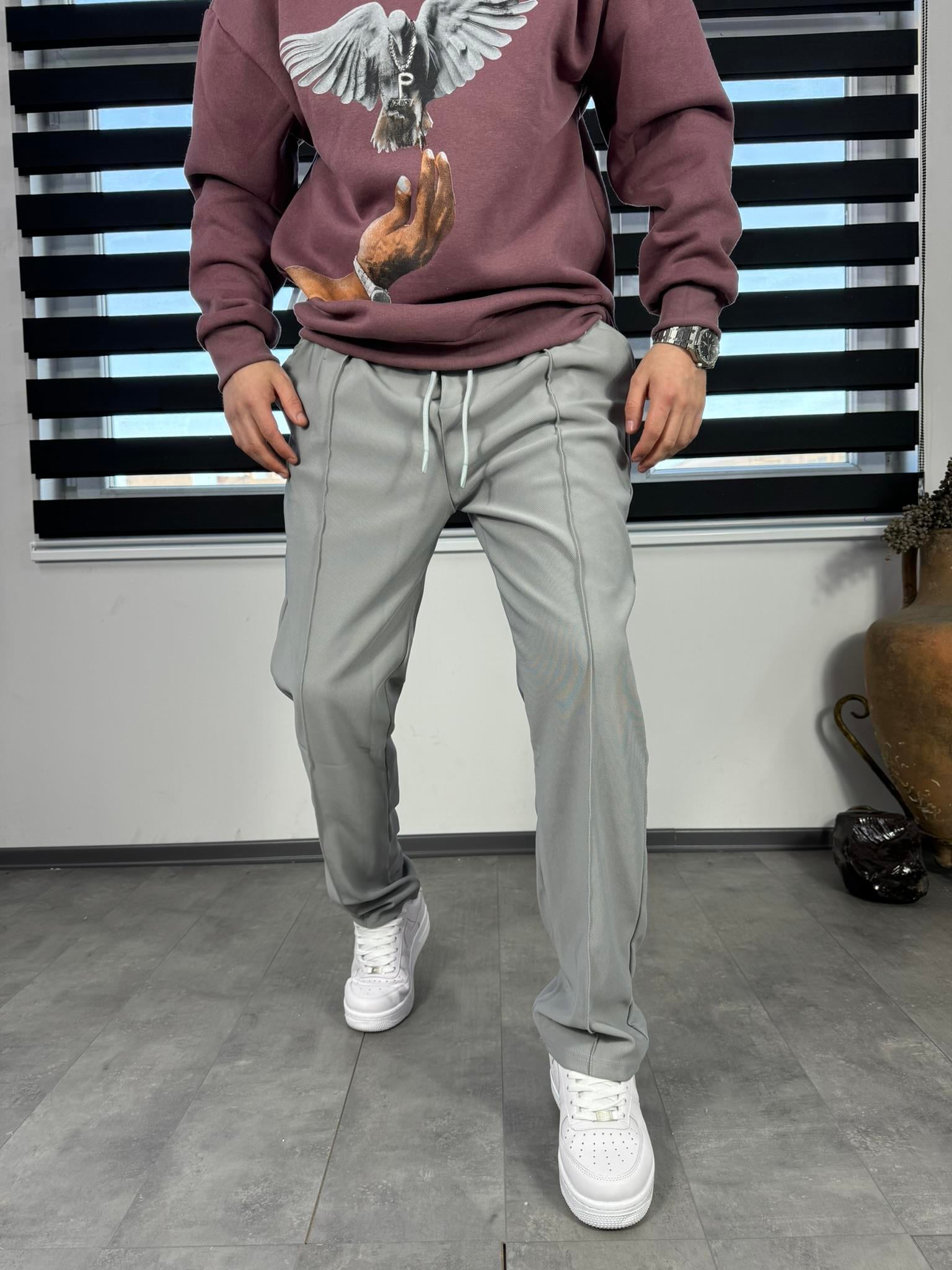 Beli Lastikli Baggy Pantolon Gri