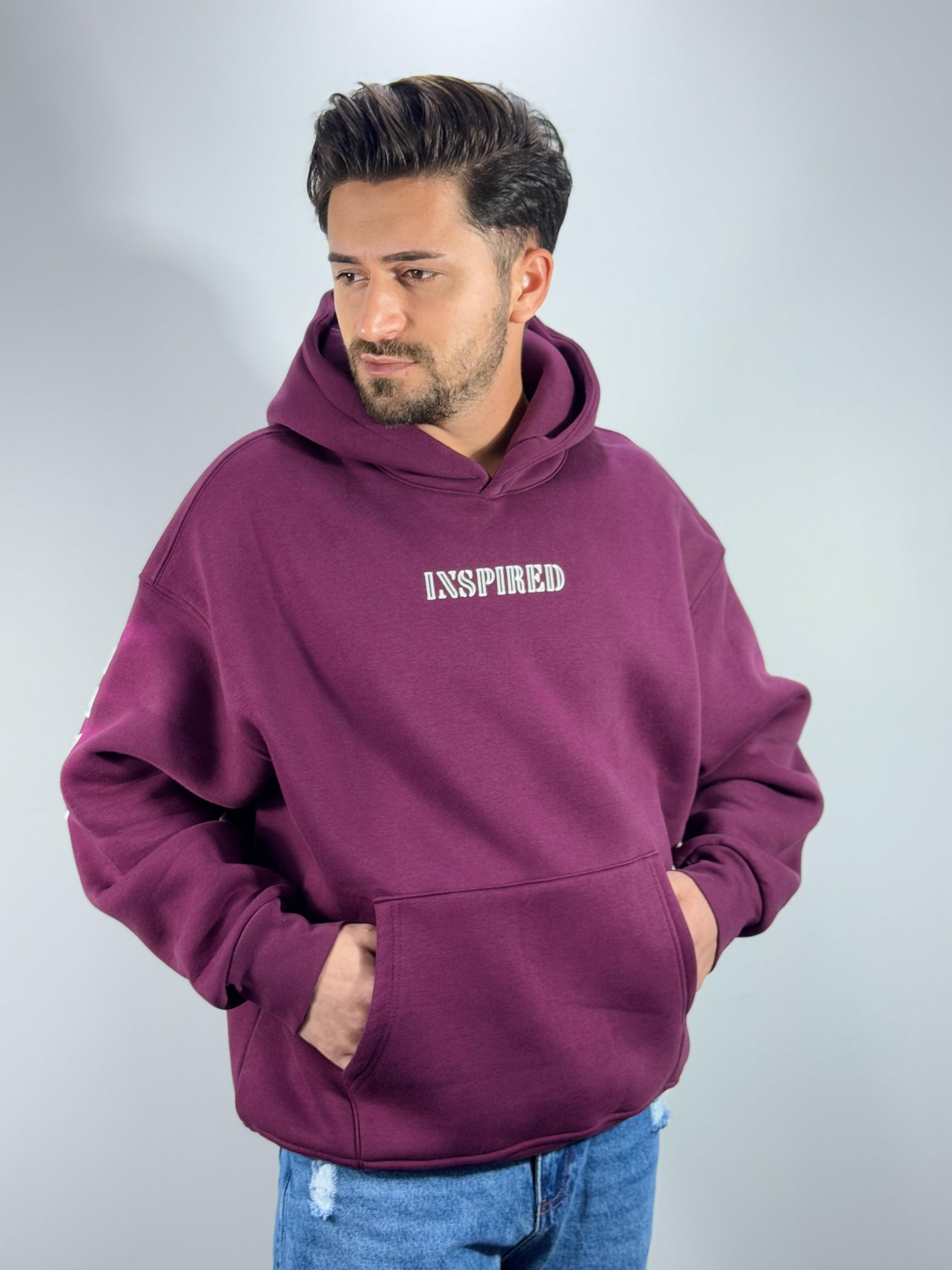 Bordo Baskılı Sweatshirt