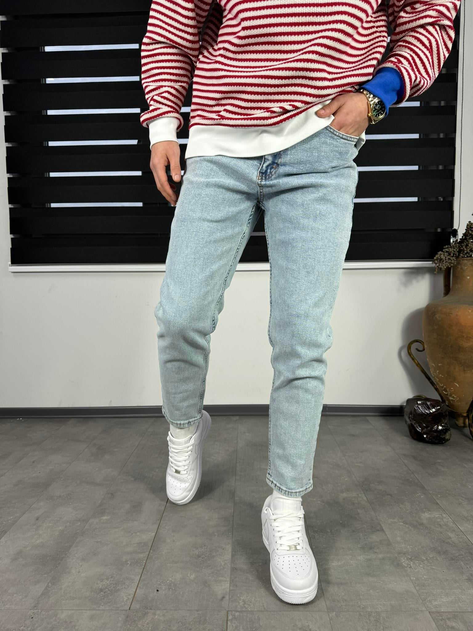 Buz Mavisi Boyfriend Pantolon