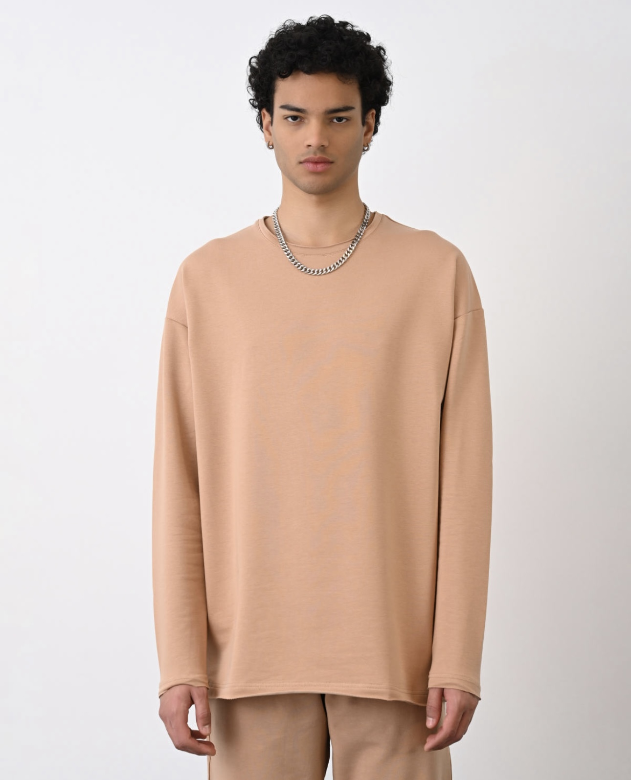 Düz Basic Sweat Bej