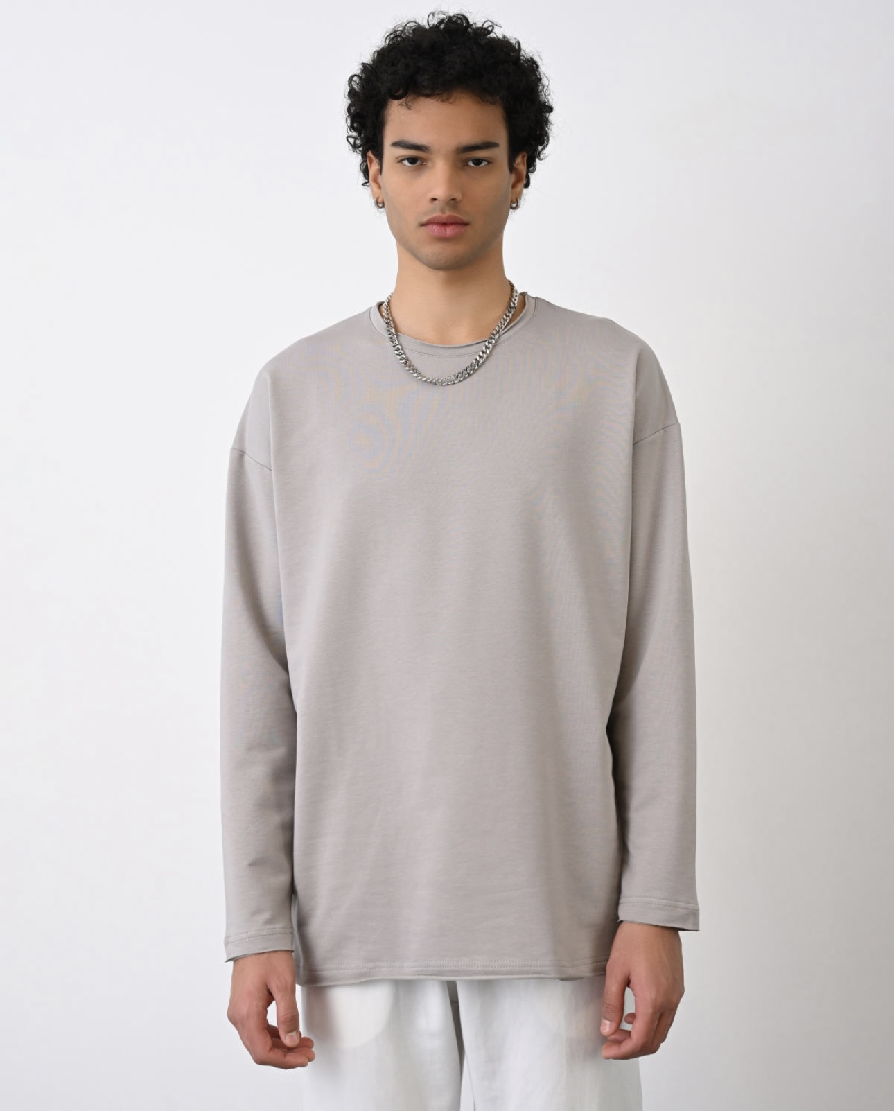 Düz Basic Sweat Gri