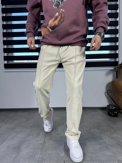 Beli Lastikli Baggy Pantolon Bej