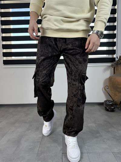Kahverengi Desenli Baggy Pantolon