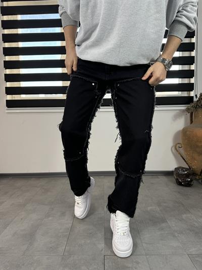 Siyah Desenli Baggy Pantolon