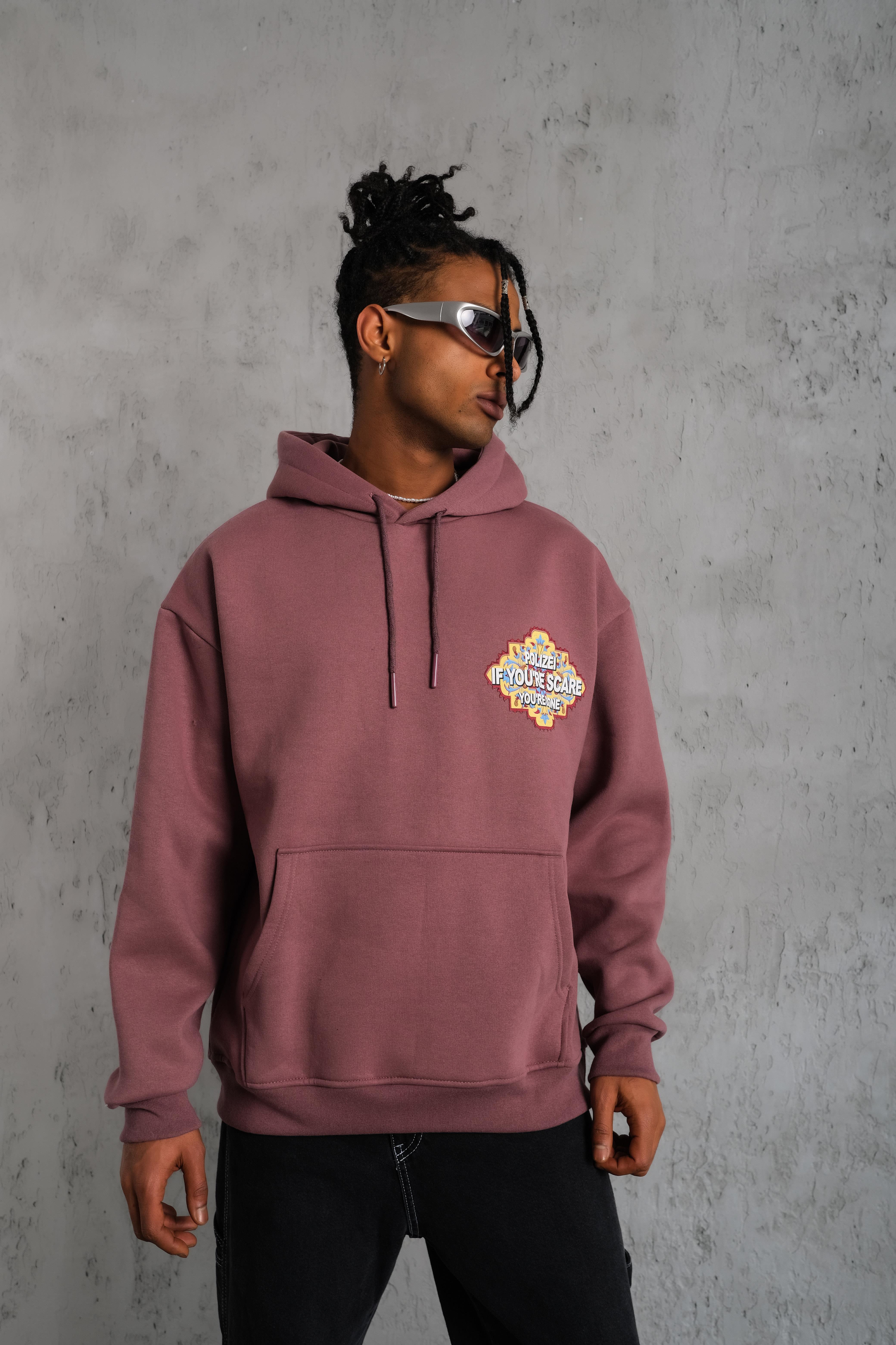 Baskılı Sweatshirt Gül Kurusu