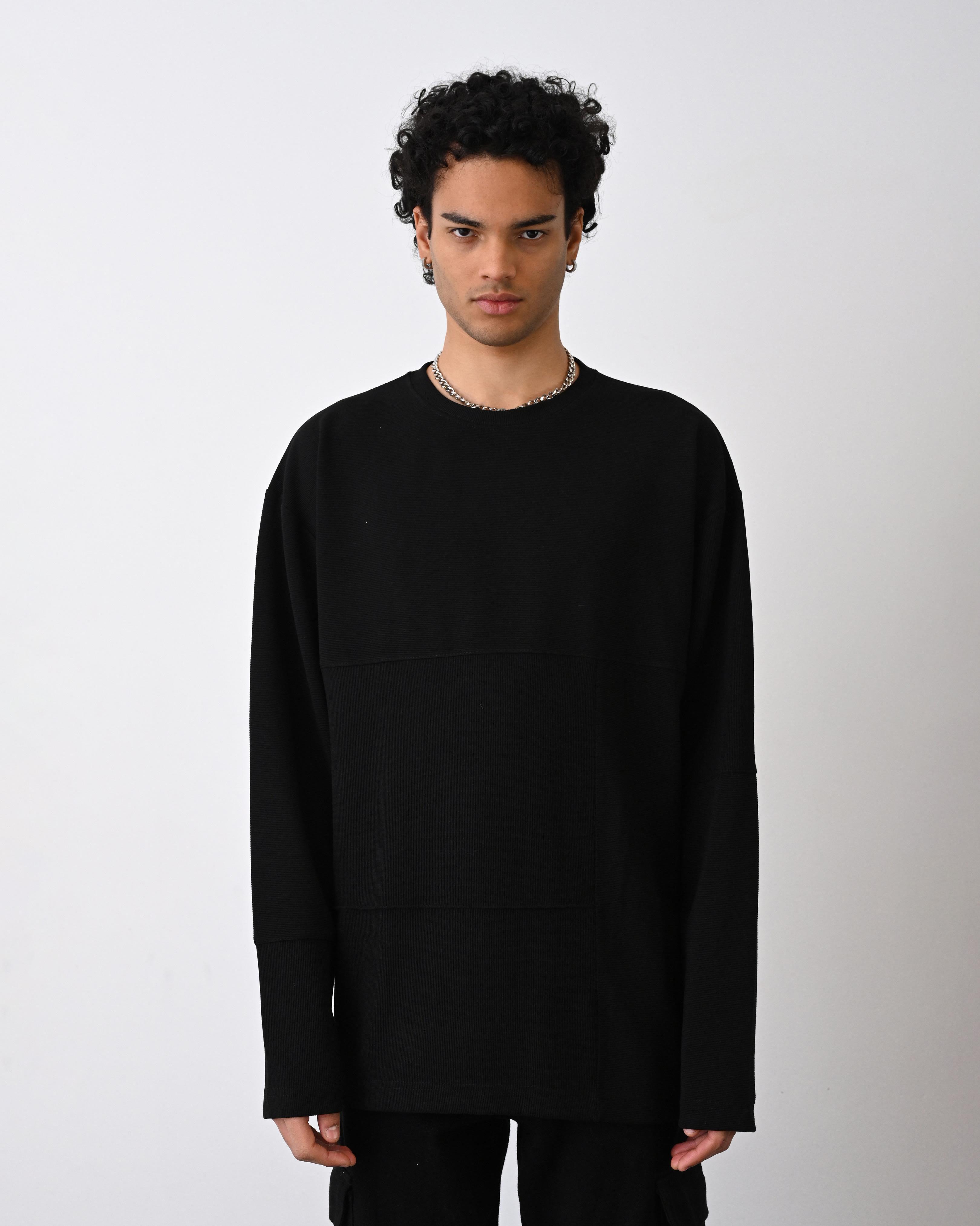 Desenli Basic Sweat Siyah