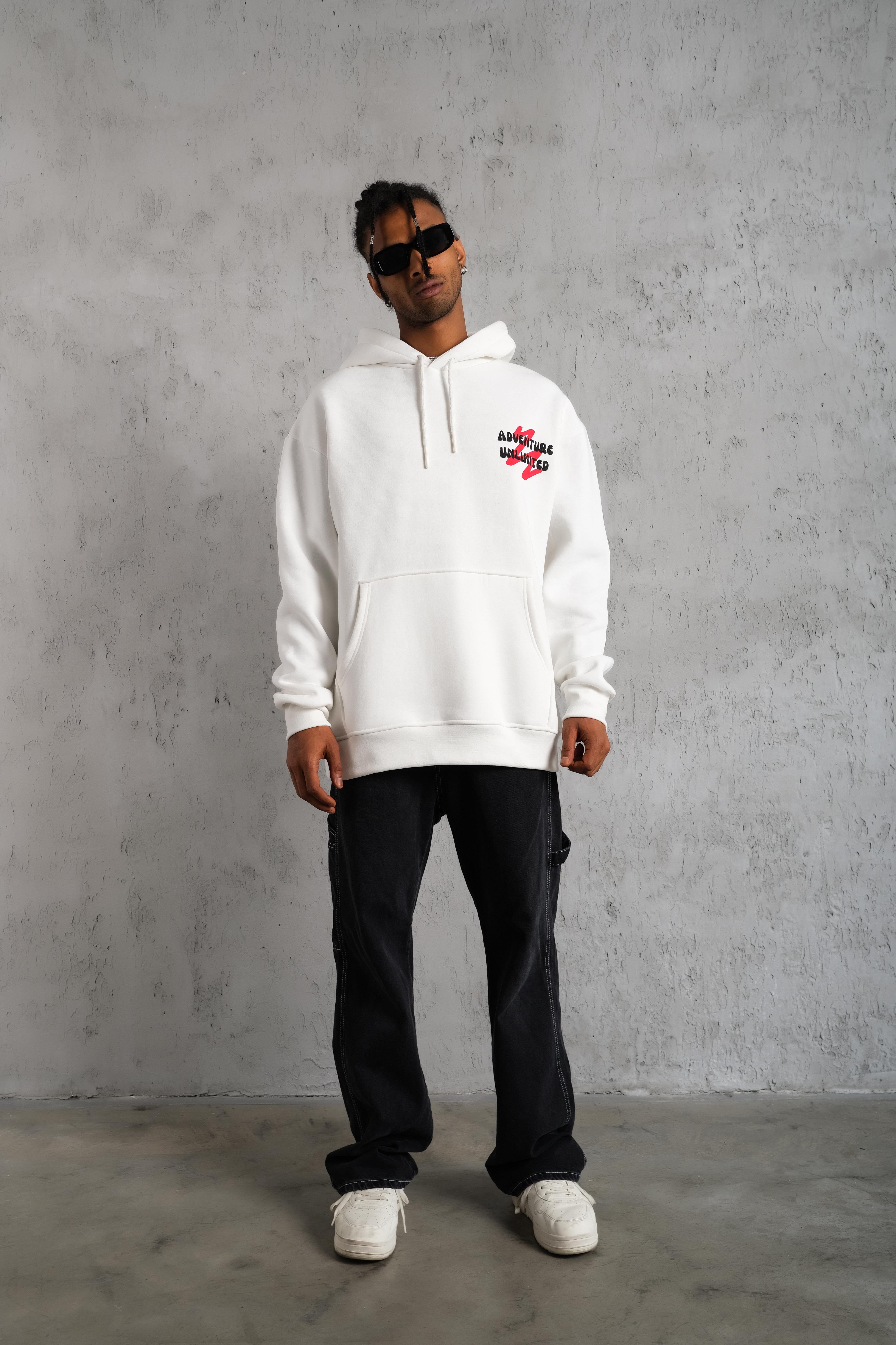 Future Desenli Sweatshirt Beyaz
