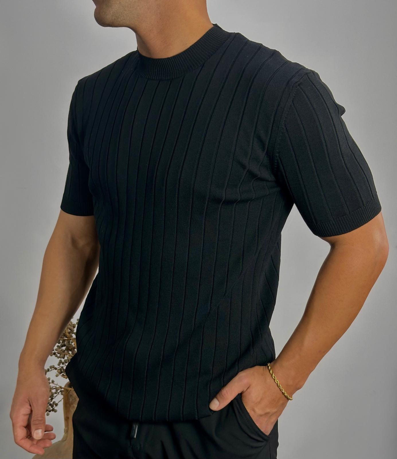 Siyah Çizgili Basic T-Shirt