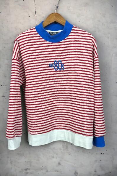 The80 Örgü Desenli Sweat Kırmızı