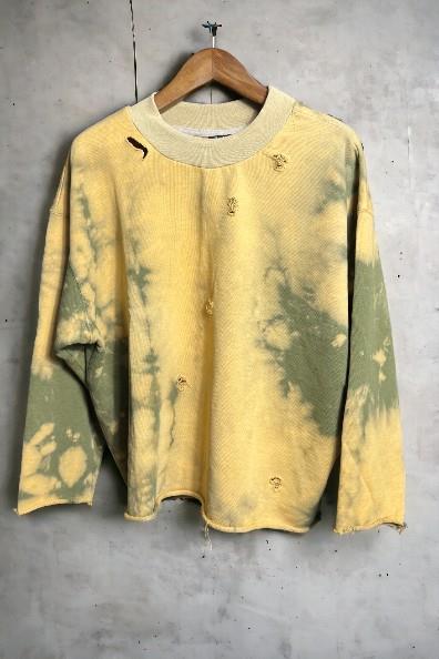 Yırtık Desenli Sweat Sarı
