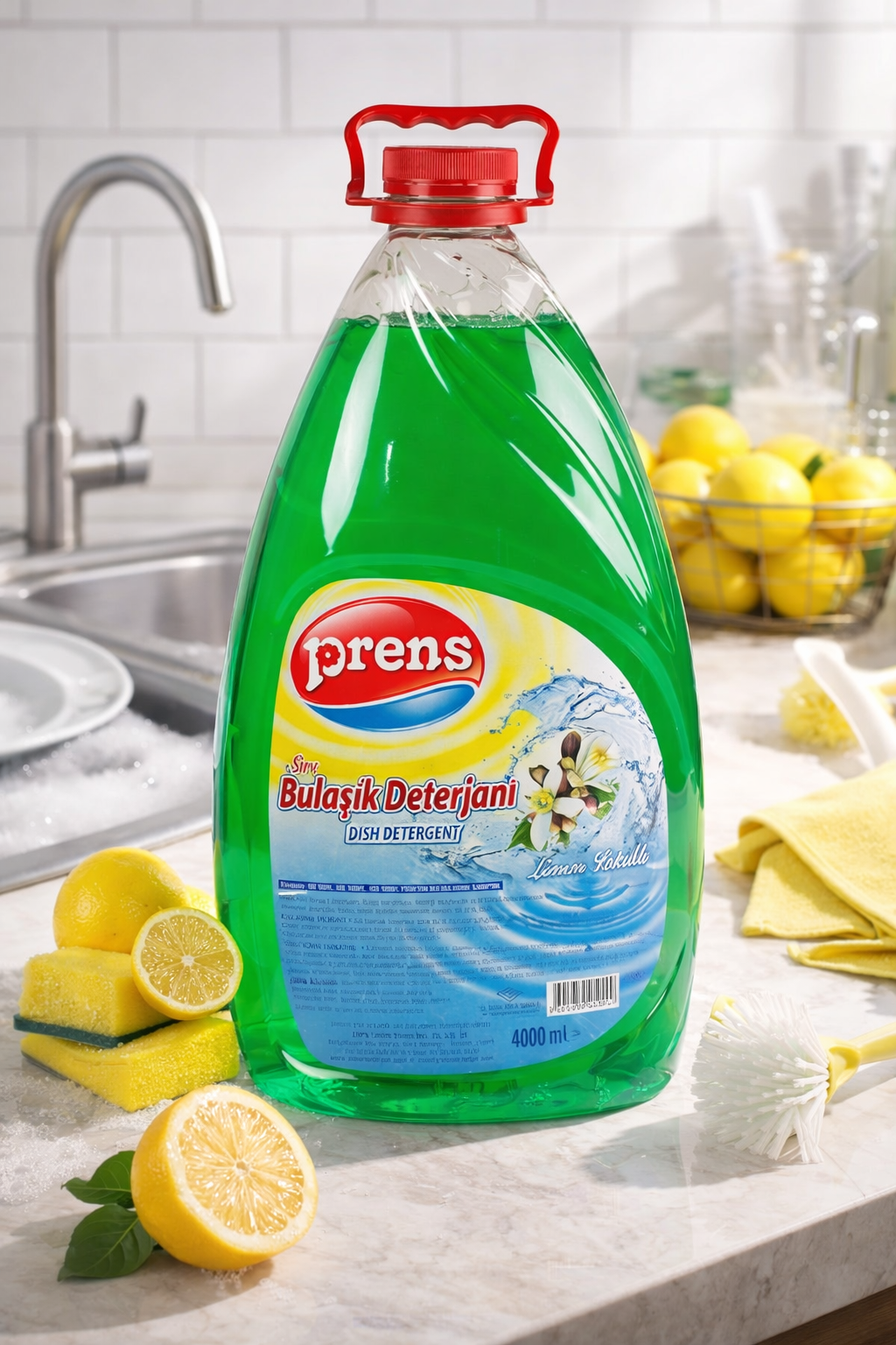 Prens Sıvı Bulaşık Deterjanı Limon Kokulu 4 LT
