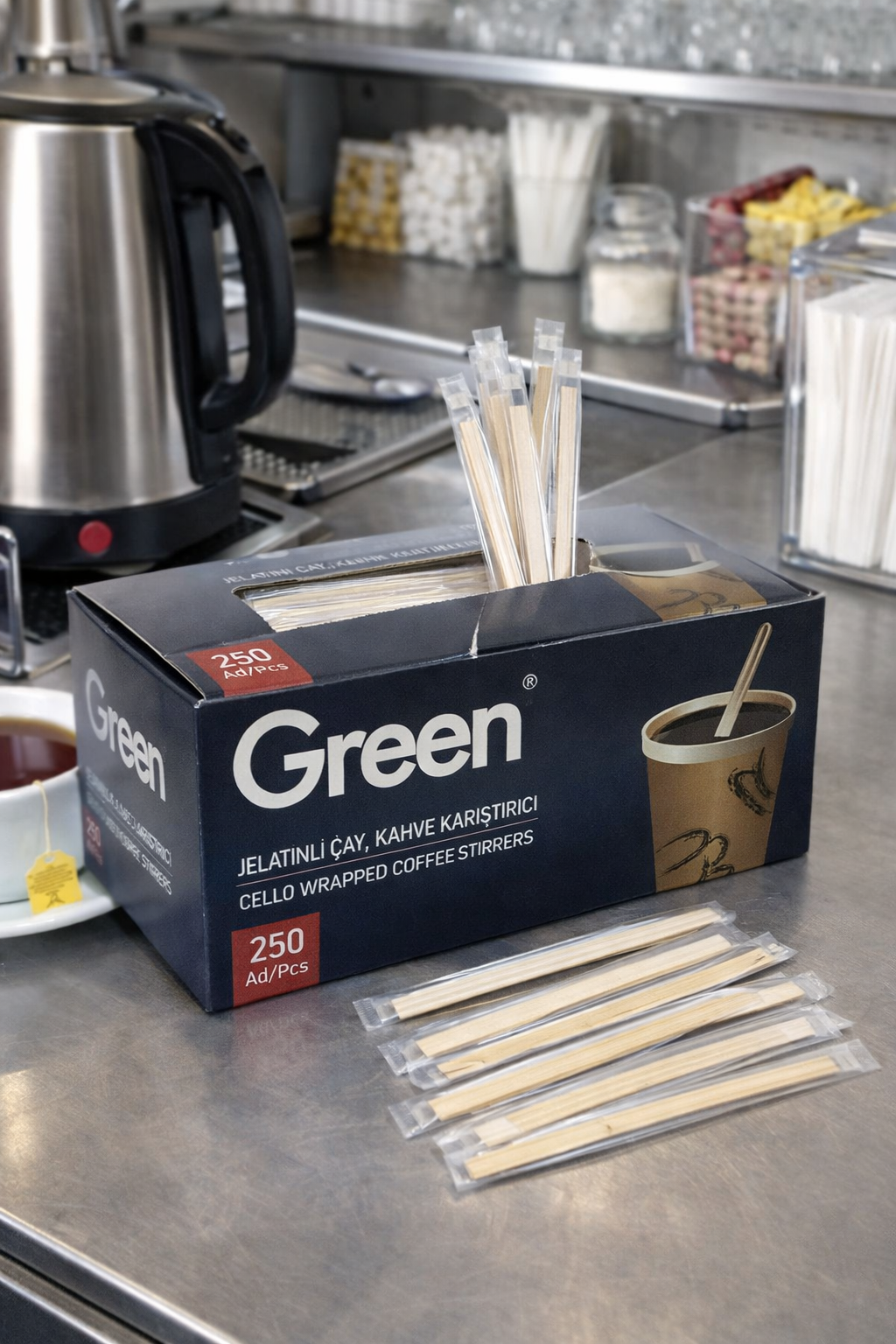 Green Jelatinli Tahta Karıştırıcı 250li
