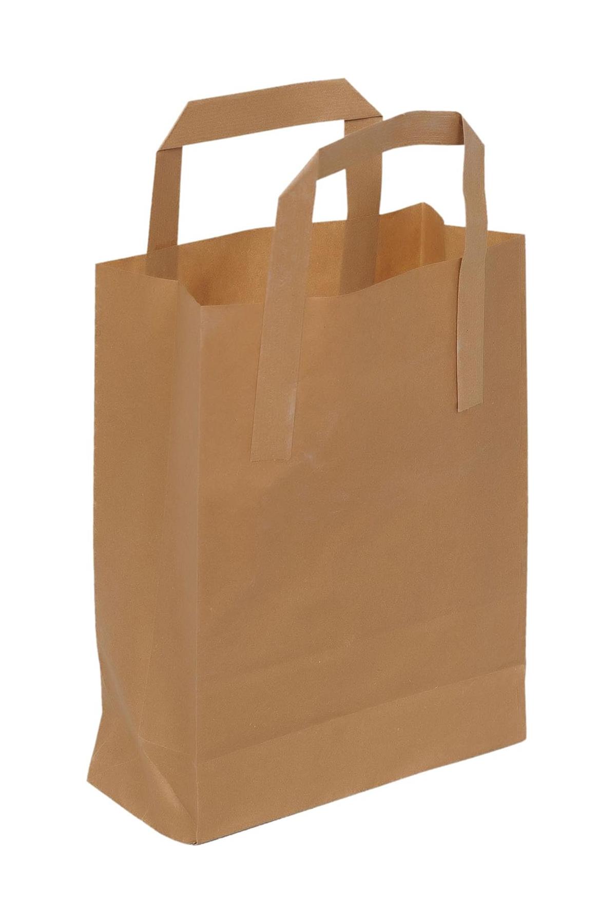 25x8x31 cm Düz Dıştan Saplı Kraft Çanta