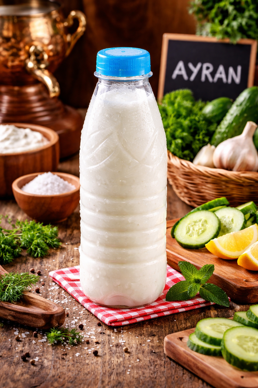 300 cc Ayran Şişesi Mavi Kapaklı 150li