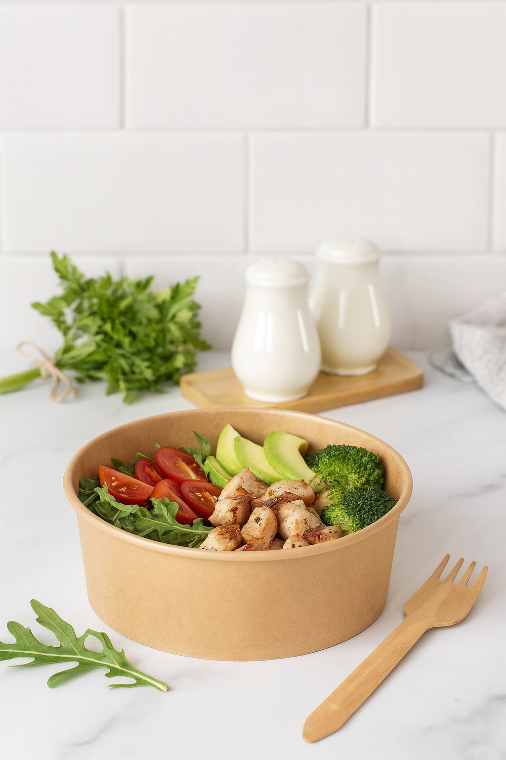 750 cc Kraft Salata Kasesi Kapaklı 50li