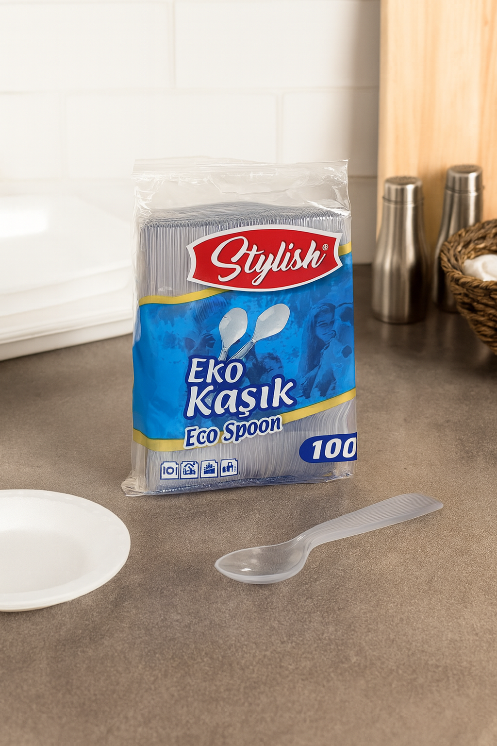 Stylish Eko Kaşık Şeffaf 100lü