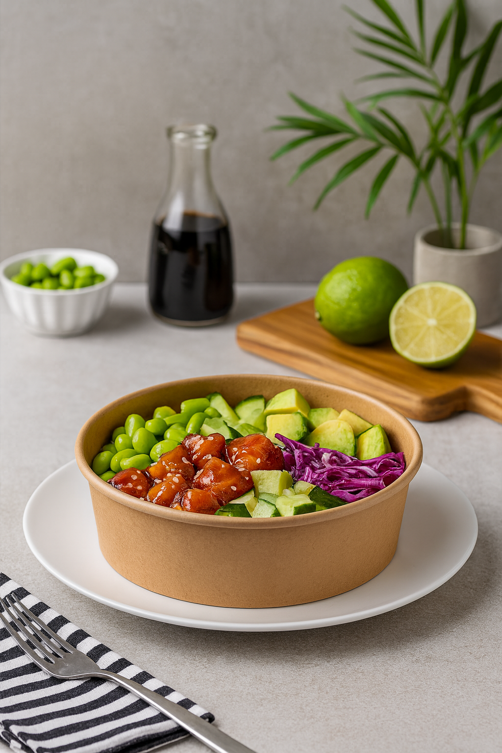 1100 cc Kraft Salata Kasesi Kapaklı 50li