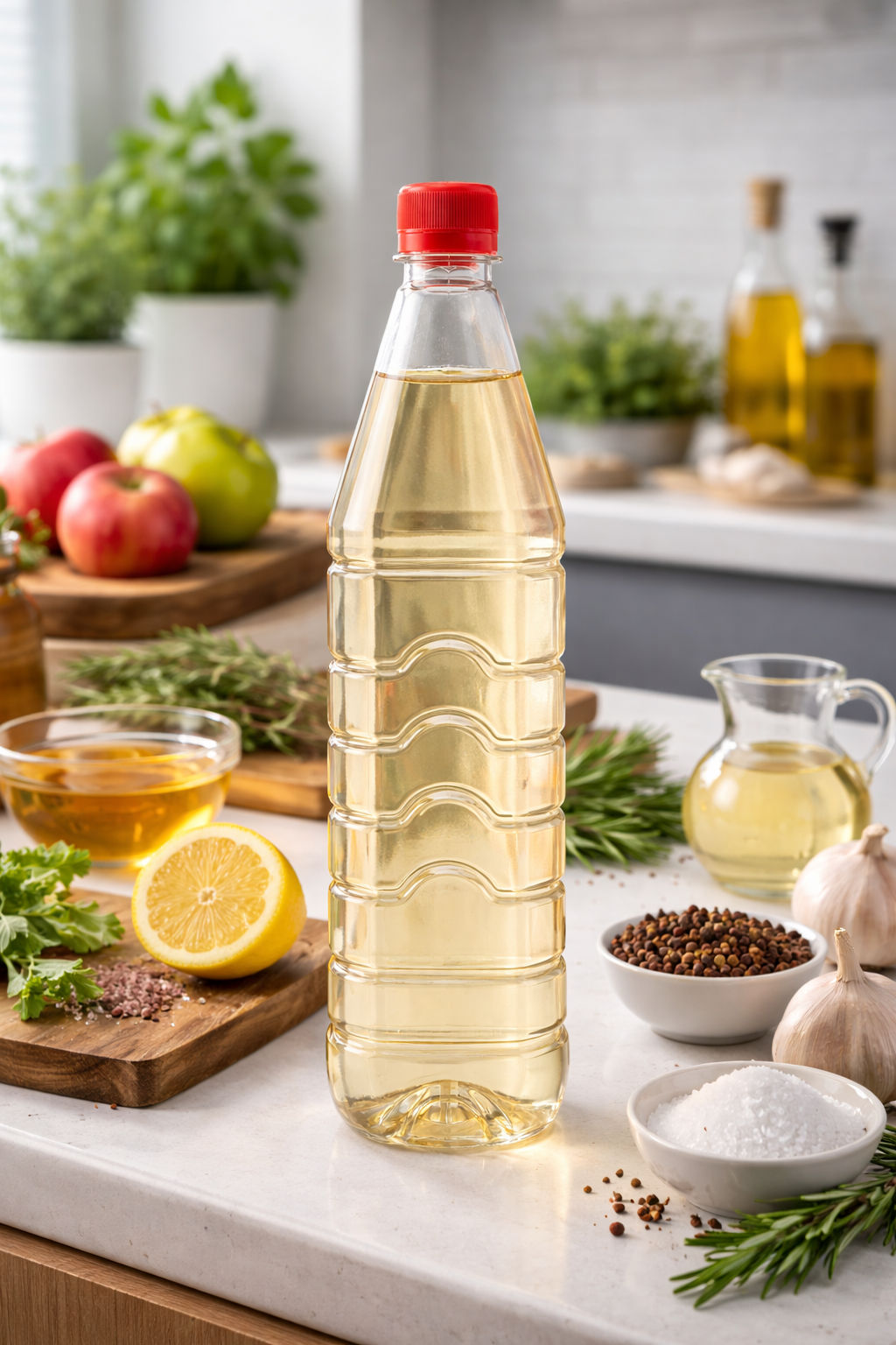 1 LT Kare Şişe Kırmızı Kapak 100lü