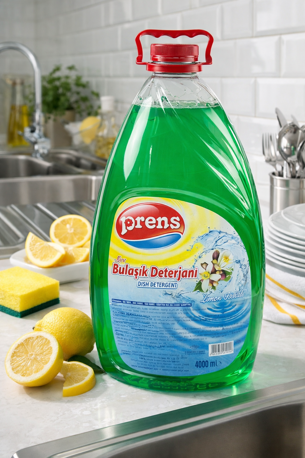 Prens Sıvı Bulaşık Deterjanı Limon Kokulu 4 LT